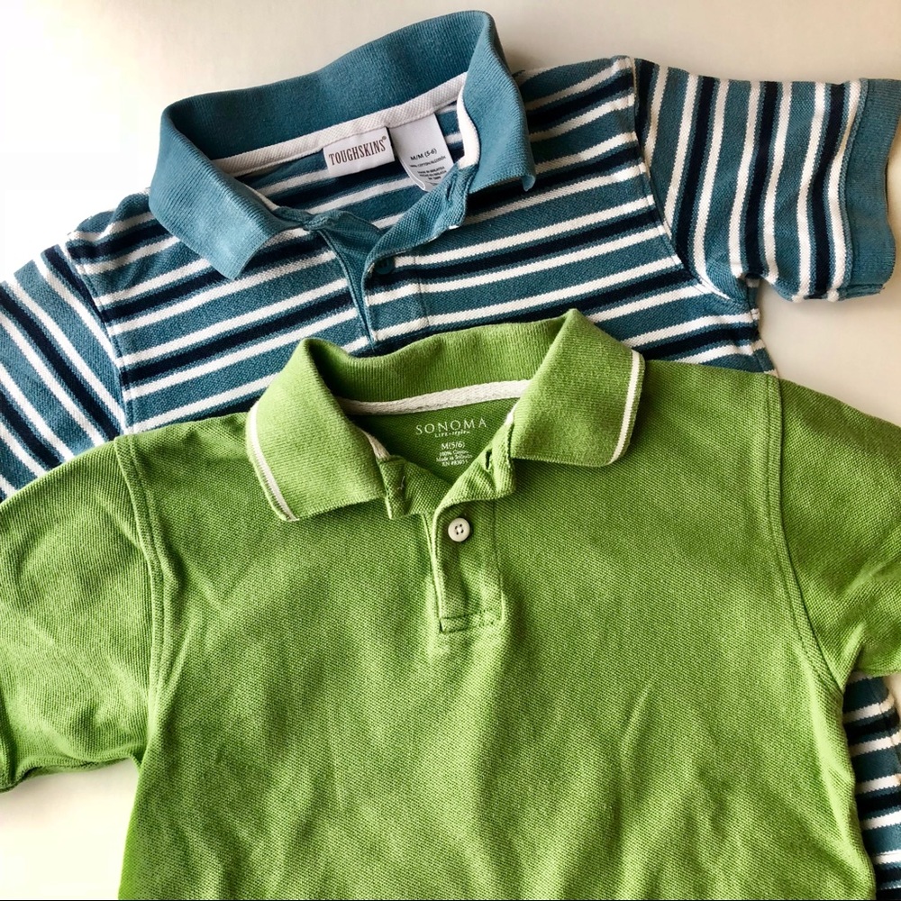 Two Boy's Short Sleeve Polo Shirts